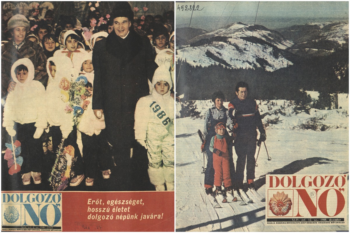 A Dolgozó Nő 1986 januári és 1988 decemberi címlapja.
